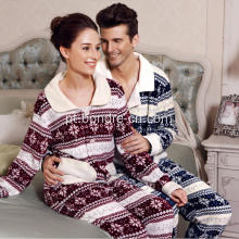 Unisex Fancy Printed Velvet Fleece Pajamas Suit